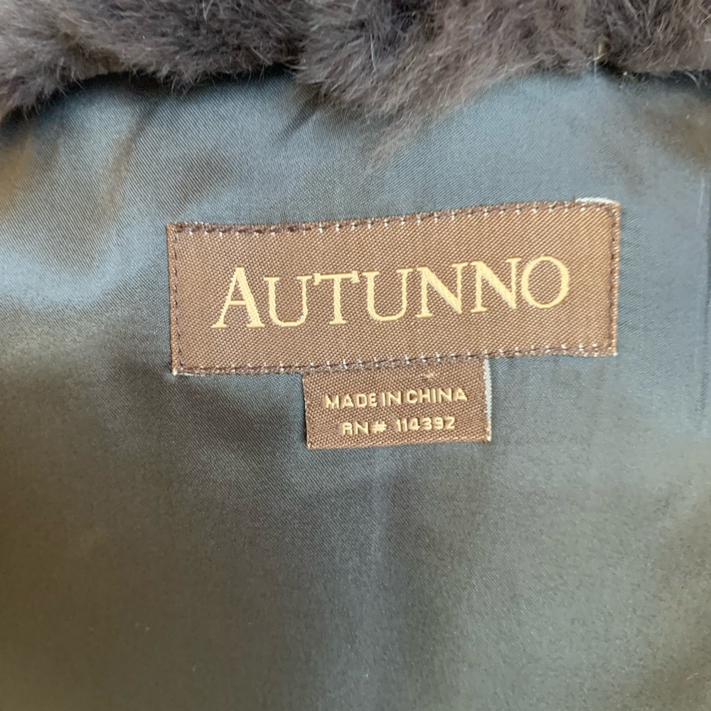 Autunno Jacket Coat with Rex Fur Trim Size M - Picture 7 of 8